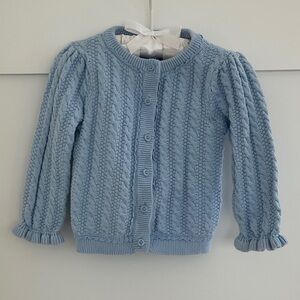 Janie and Jack Baby Blue Cable Knit Cardigan